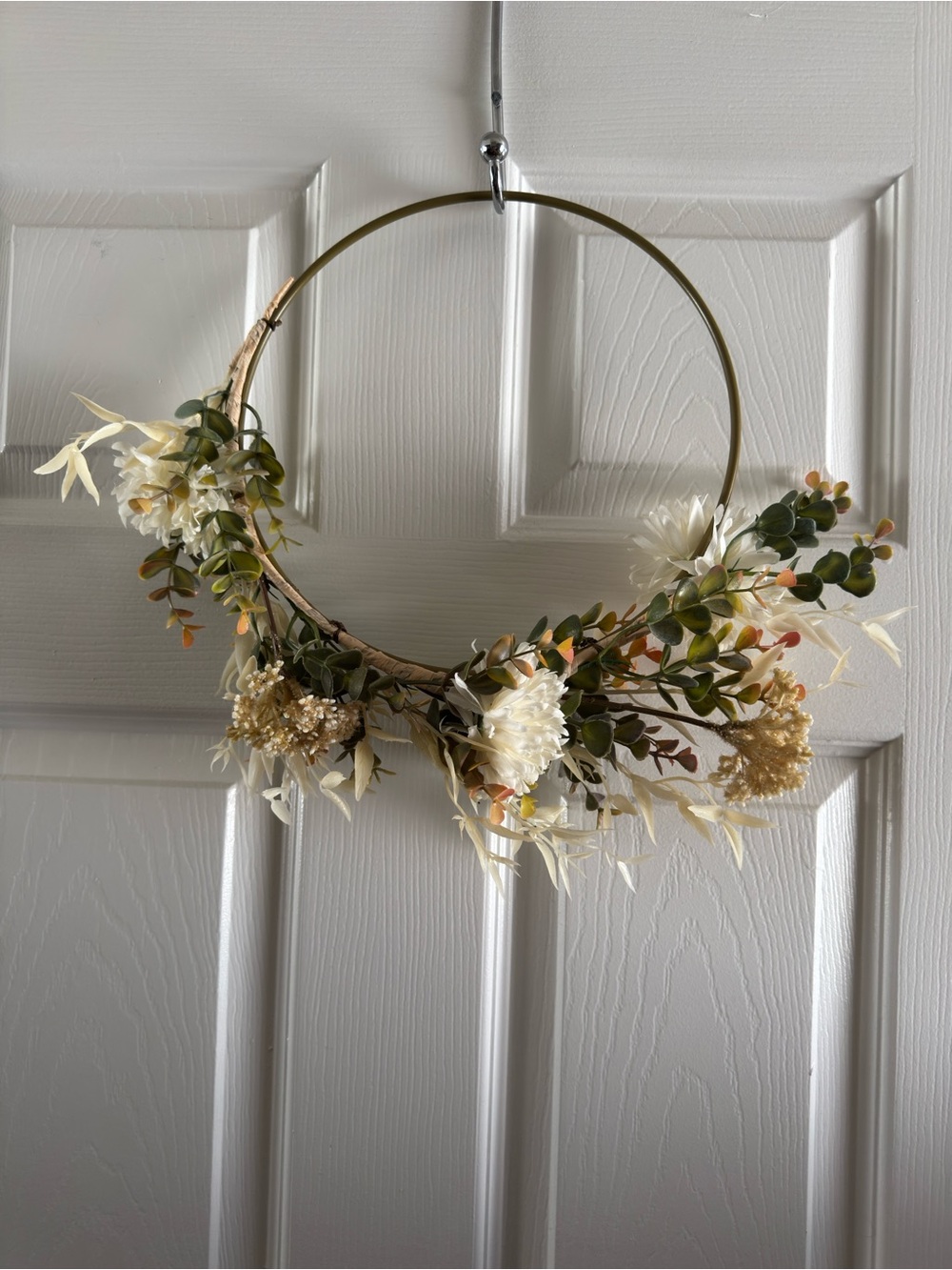 Modern Hoop Wreath Floral Eucalyptus Gold Ring Door Wall Decor